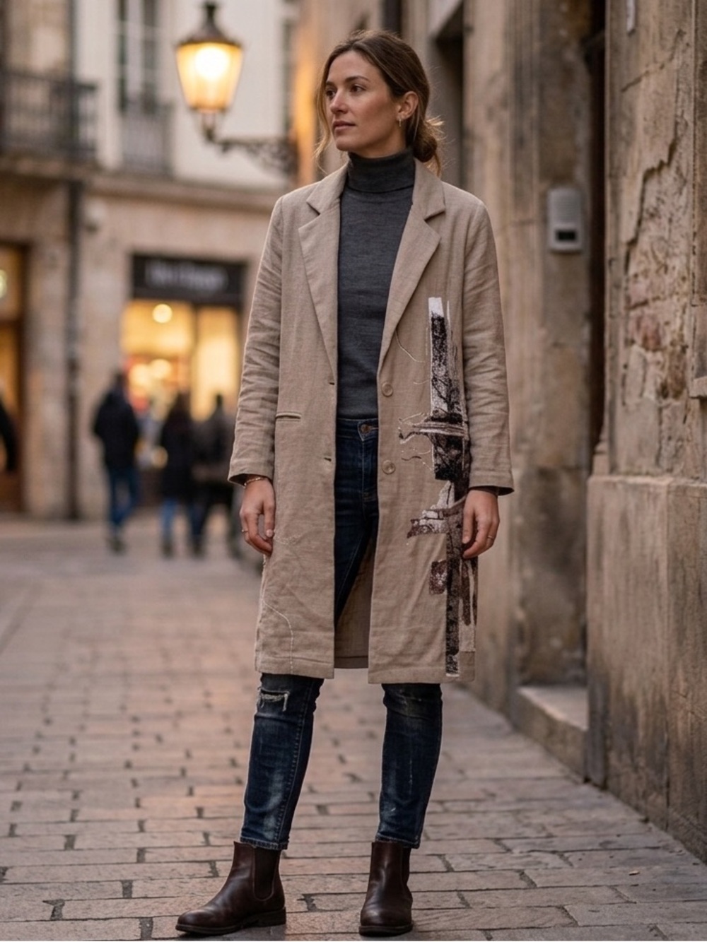 Stylish Tan Women's Coat Japanese Brand.